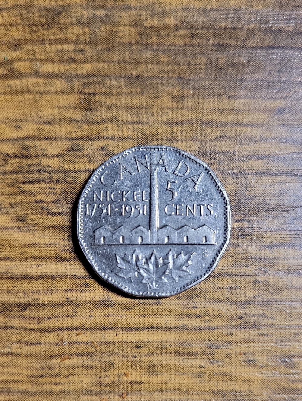 Vintage Canada 5 Cents 1751-1951 Sudbury Nickel Commemorative Coin - Silver Tone